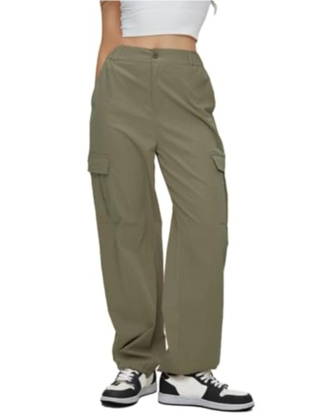 Y2K Baggy Cargo Pants with Pockets, High Waisted Wide Leg Joggers